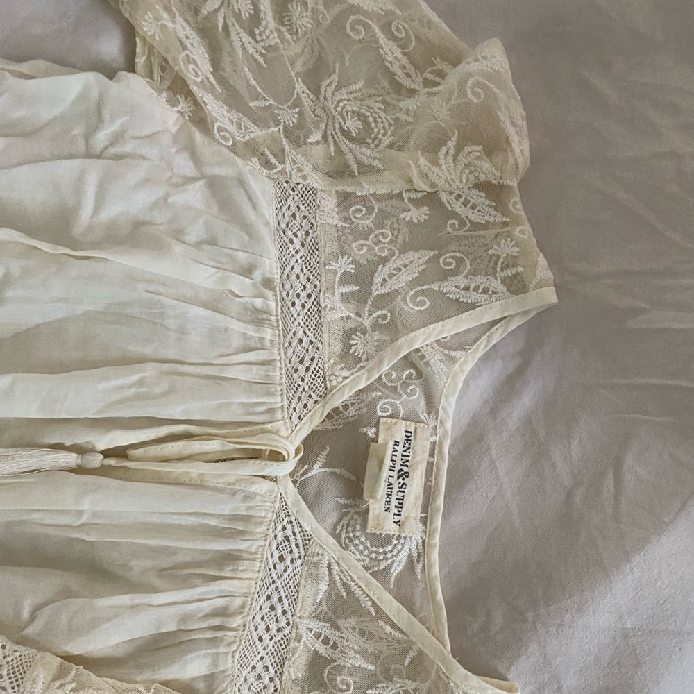 Lace linen top